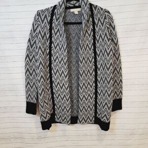 BANANA REPUBLIC ITALIAN WOOL NAVY CHEVRON CARDIGAN, sz SMALL
